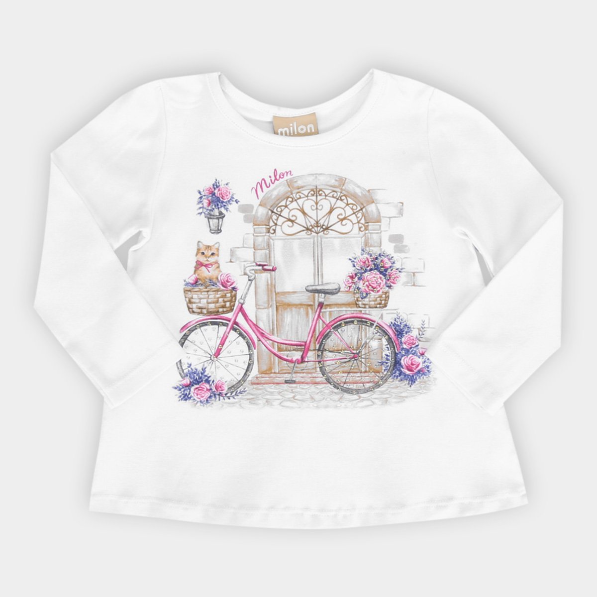 Blusa Bebê Milon Manga Longa Strass Feminina