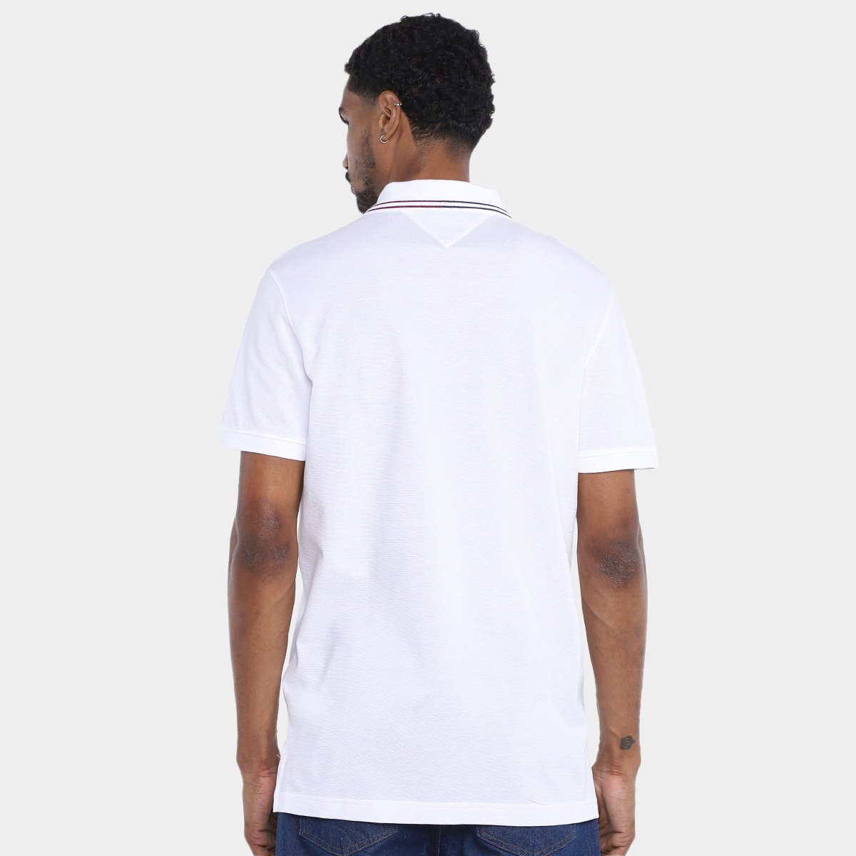 Camisa Polo Tommy Hilfiger Rwb Zip Placket Tipping Masculina - Tam: GG - 1