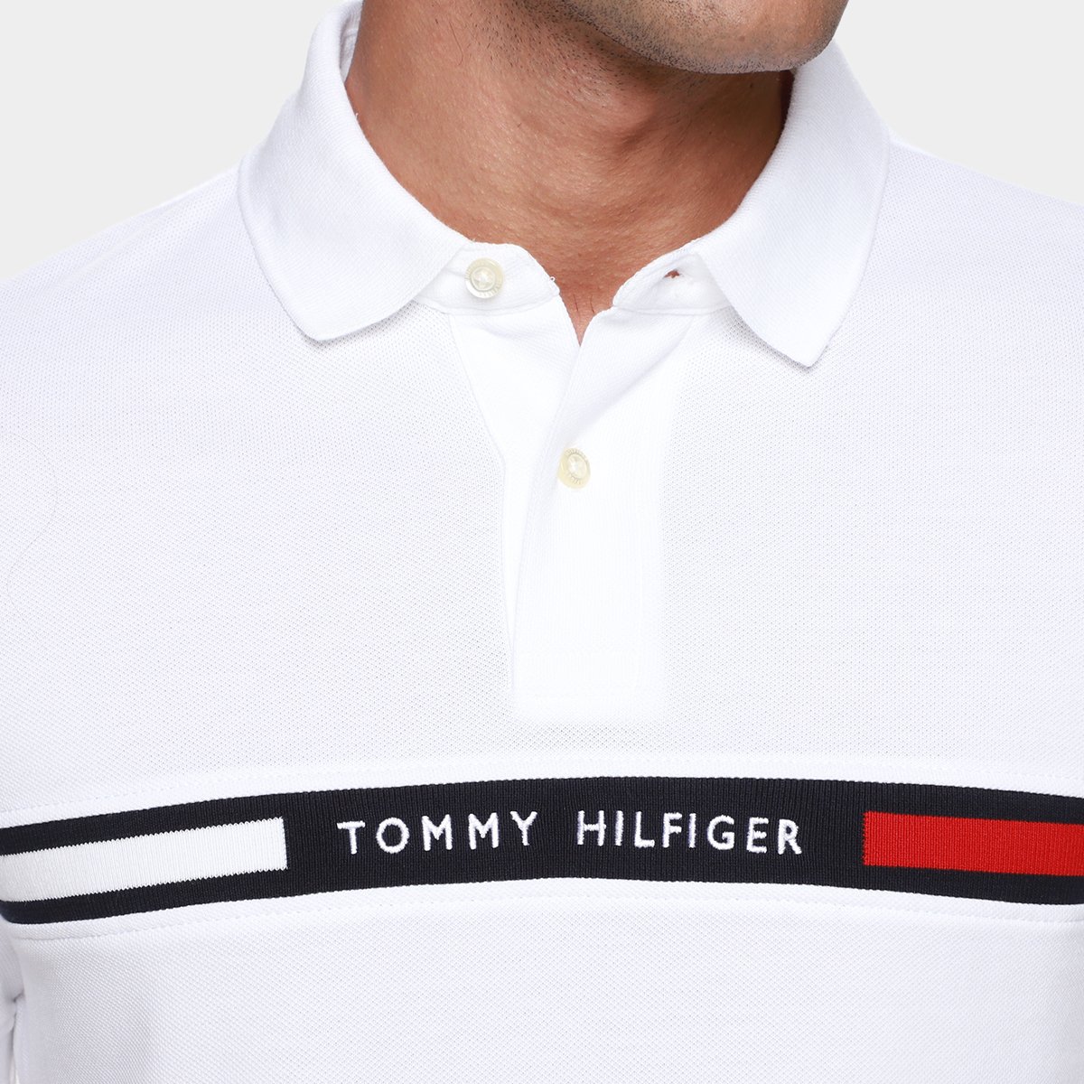 Camisa Polo Tommy Hilfiger Chest Insert Masculina - Tam: G - 2