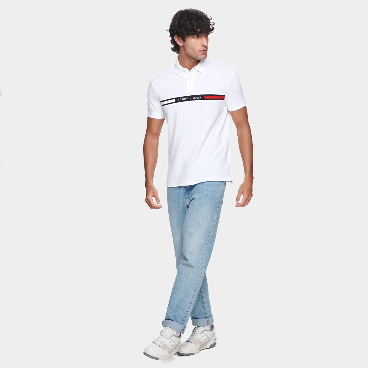 Camisa Polo Tommy Hilfiger Chest Insert Masculina - Tam: G - 5