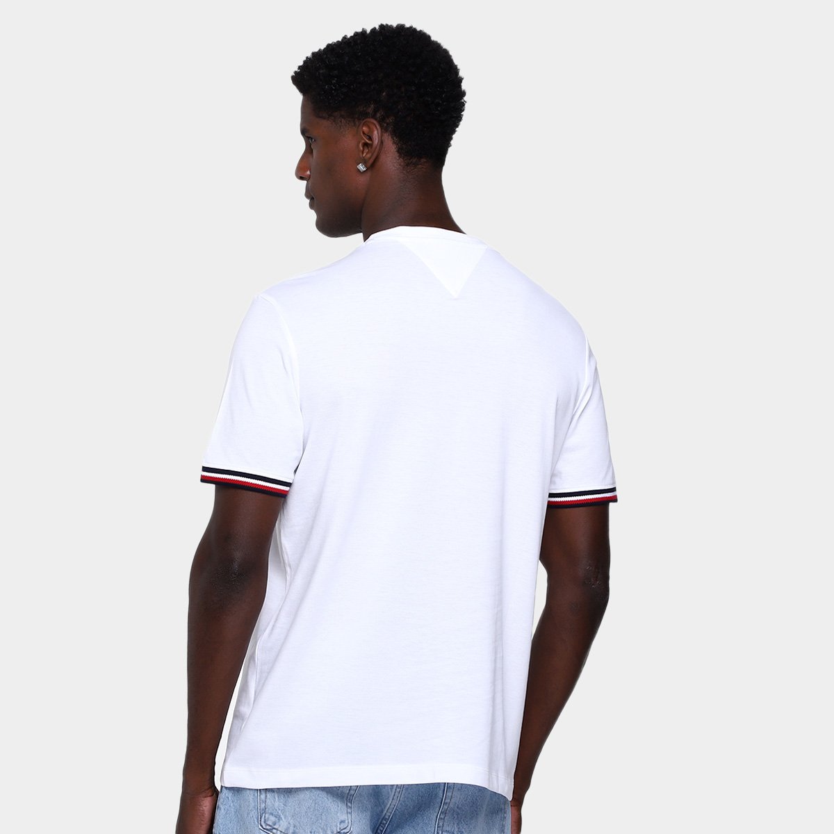 Camiseta Tommy Hilfiger Global Stripe Cuff Masculina - Tam: M - 1