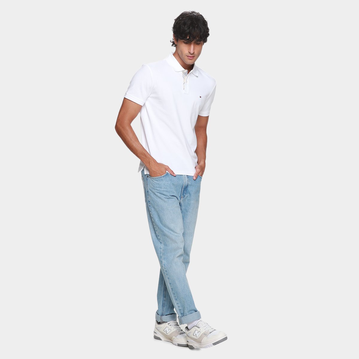 Camisa Polo Tommy Hilfiger Pique Placket Interest Masculina - Tam: M - 5