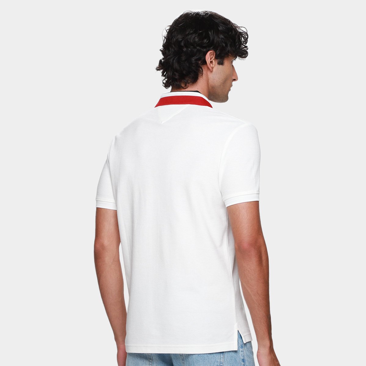 Camisa Polo Tommy Hilfiger Herrinbone Detail Masculina - Tam: M - 1