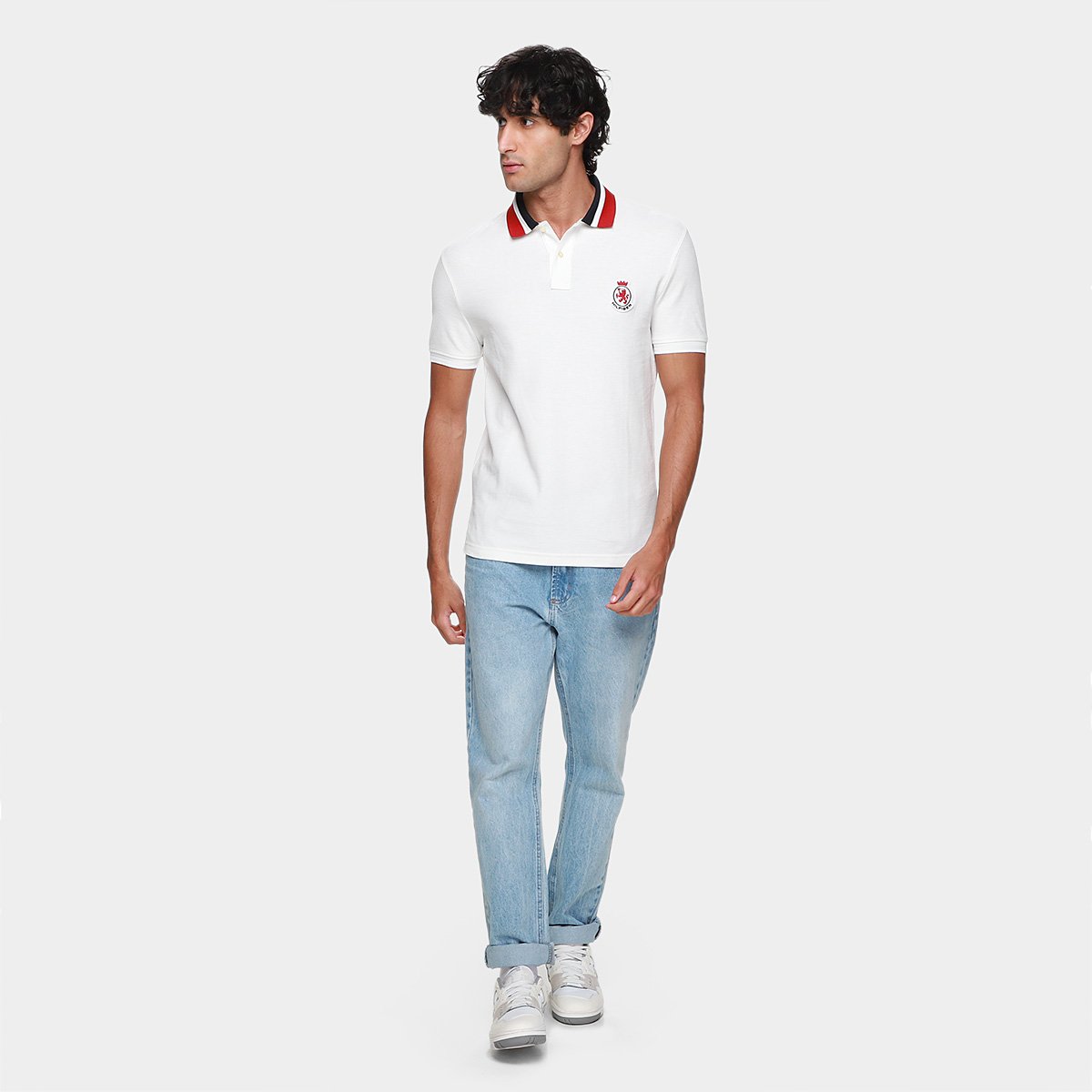 Camisa Polo Tommy Hilfiger Herrinbone Detail Masculina - Tam: M - 5