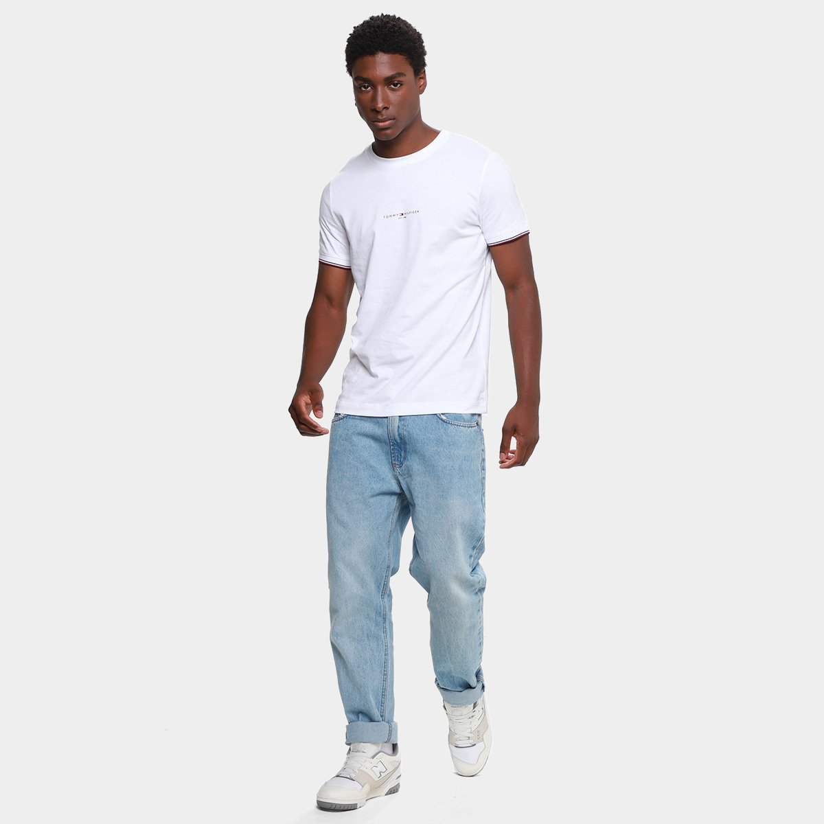 Camiseta Tommy Hilfiger Tipped Masculina - Tam: P - 5