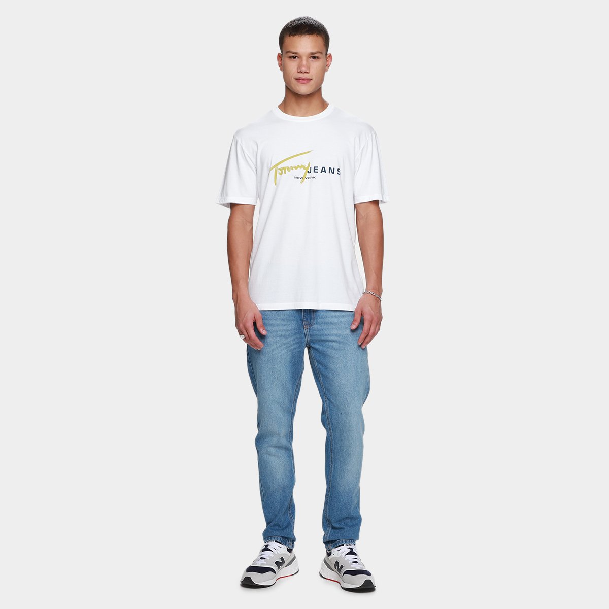 Camiseta Tommy Jeans Singtr Dna Masculina - Tam: P - 3