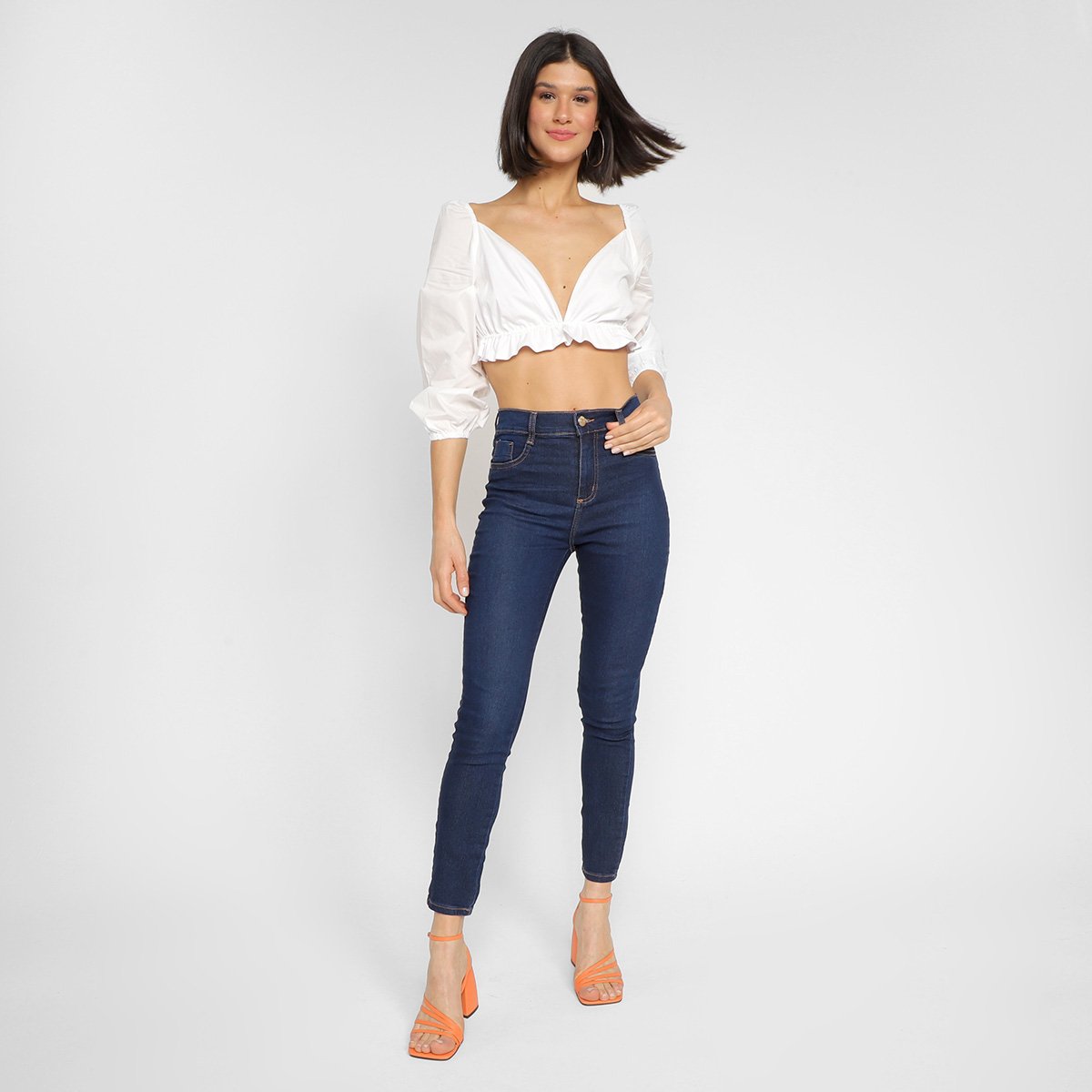 Blusa Cropped My Favorite Thing (s) Manga Bufante Feminina - Tam: M - 3