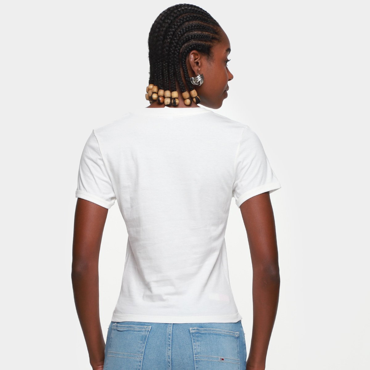 Camiseta Tommy Jeans Crest NYC Ringer Feminina - Tam: G - 1
