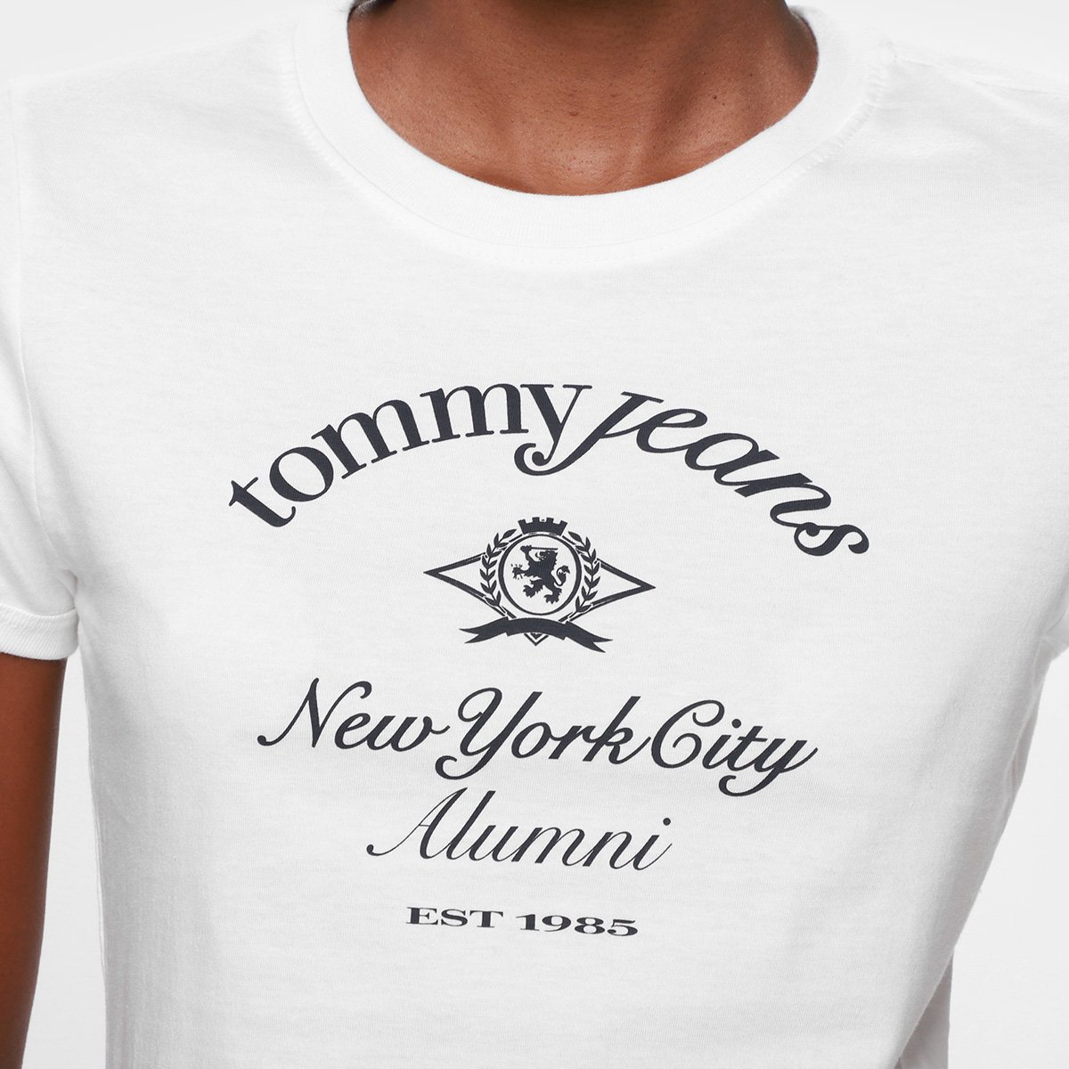 Camiseta Tommy Jeans Crest NYC Ringer Feminina - Tam: G - 2