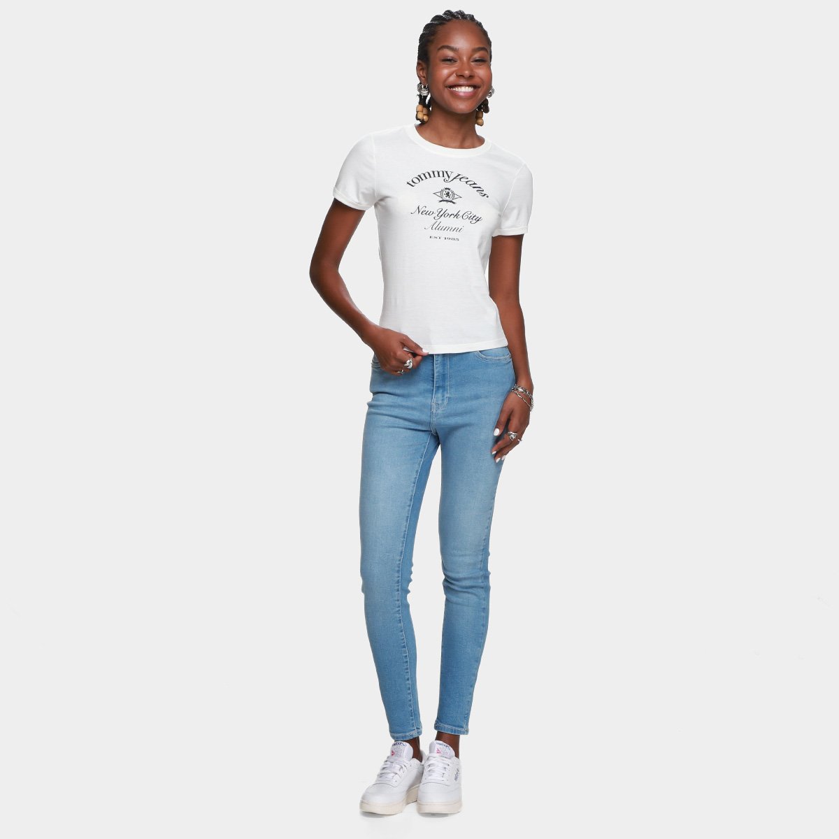 Camiseta Tommy Jeans Crest NYC Ringer Feminina - Tam: G - 3
