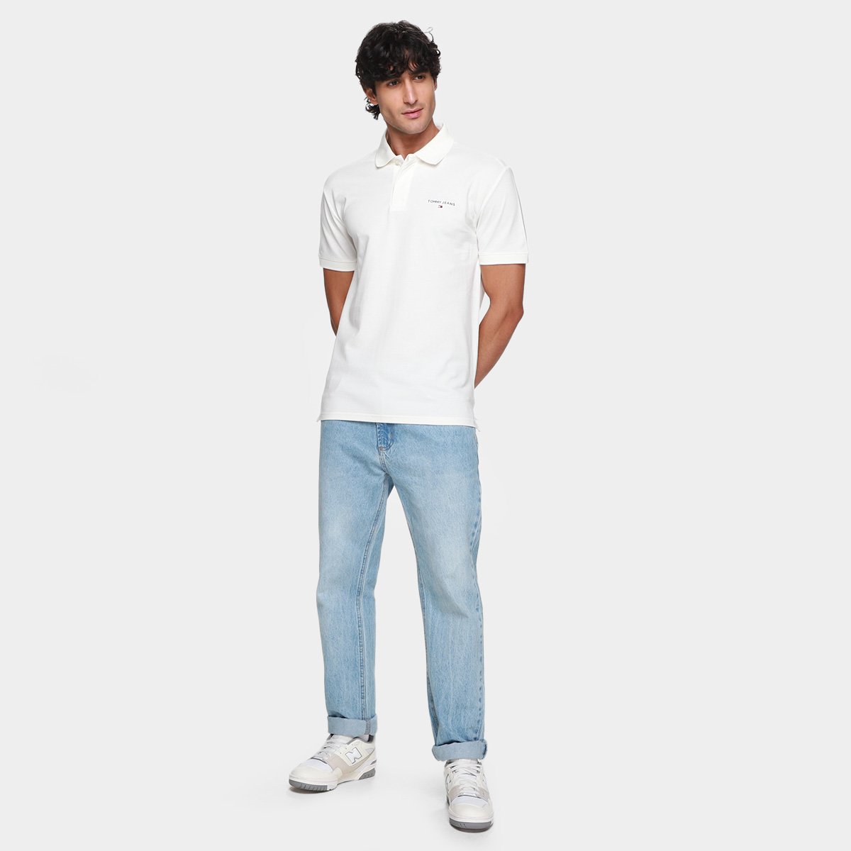 Camisa Polo Tommy Jeans Linear Masculina - Tam: GG - 5