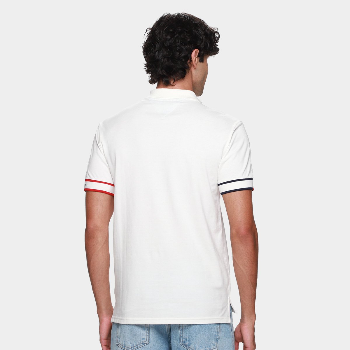 Camisa Polo Tommy Jeans Flag Cuff Masculina - Tam: P - 1