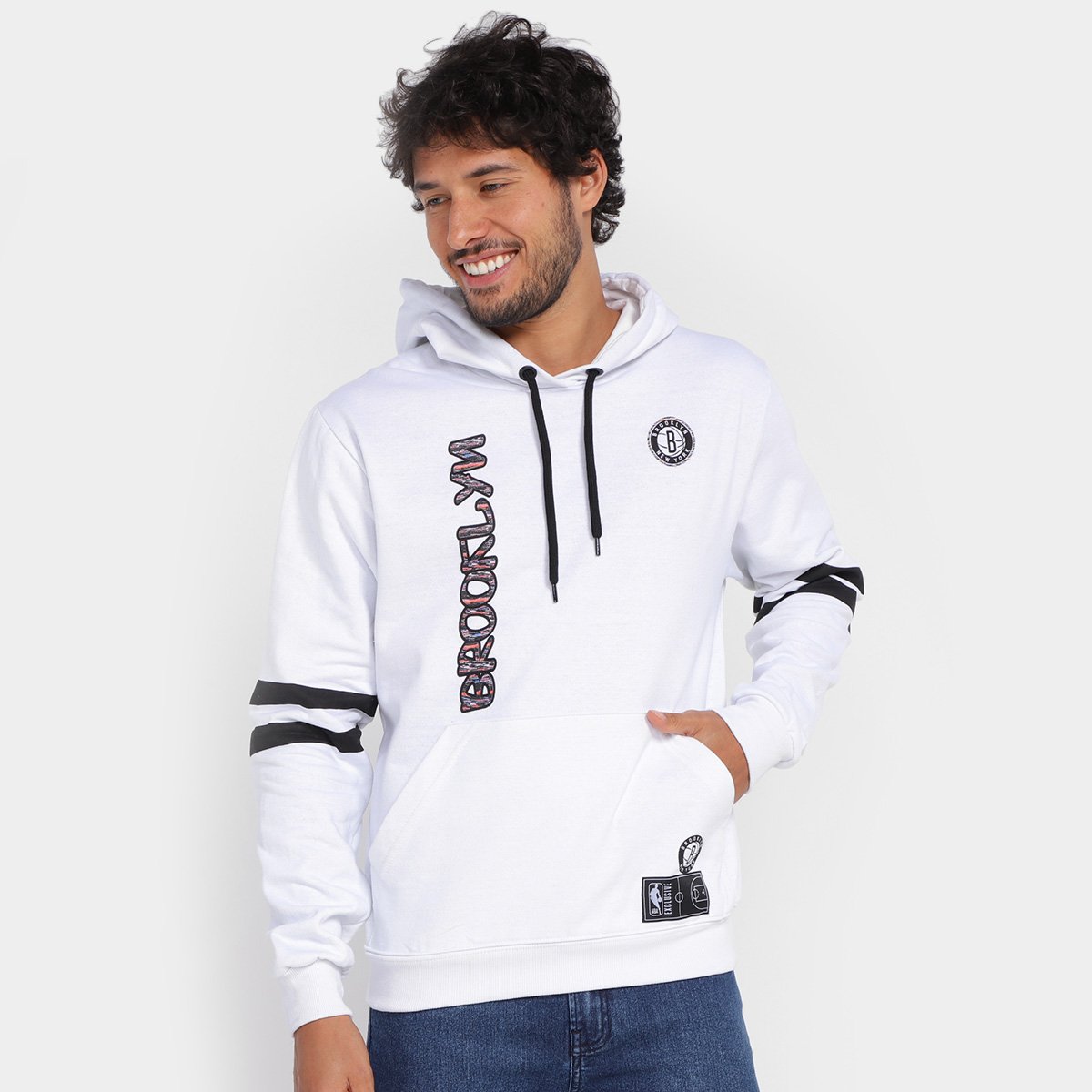 Moletom NBA Brooklyn Nets Canguru Masculino