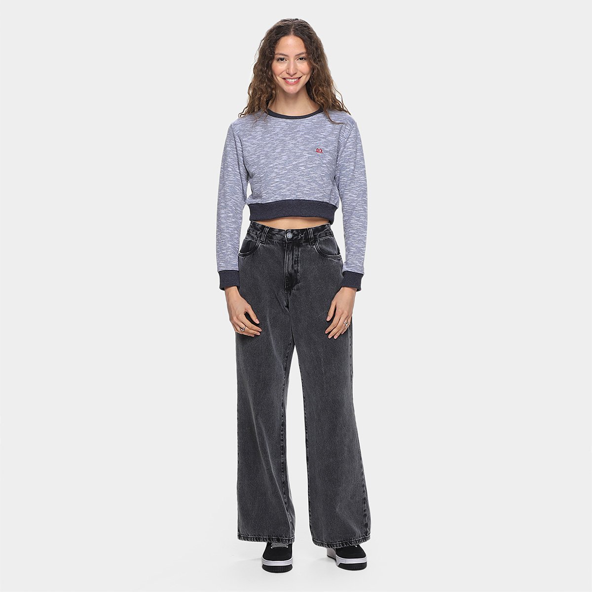 Moletom Cropped Coringa Flamê Feminino - Tam: GG - 3