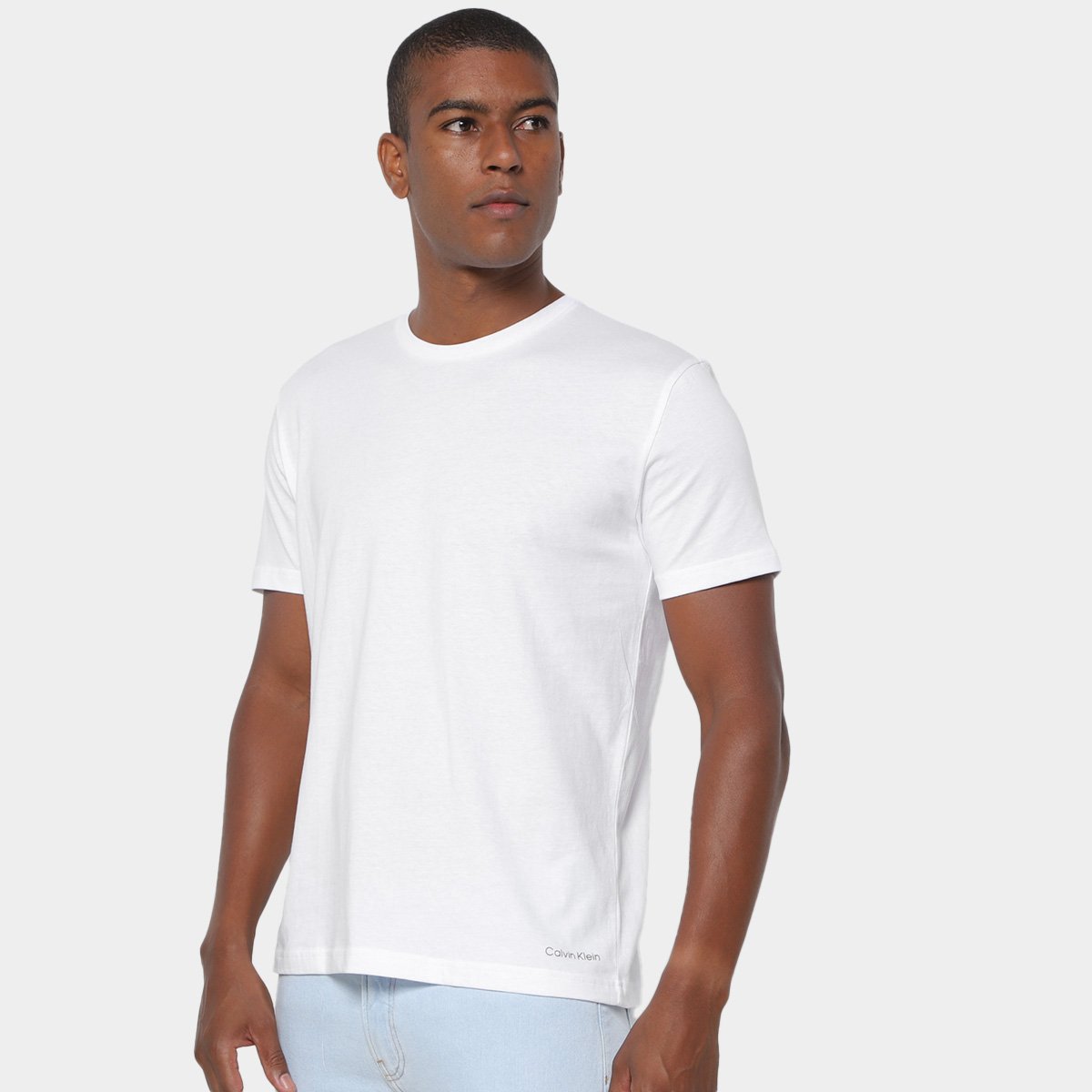 Kit Camiseta Calvin Klein Casual Masculina - 2 Peças - Tam: P - 1
