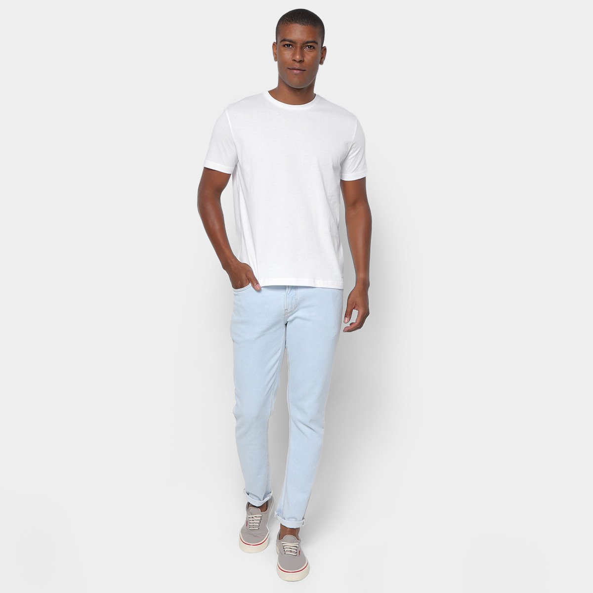 Kit Camiseta Calvin Klein Casual Masculina - 2 Peças - Tam: P - 4