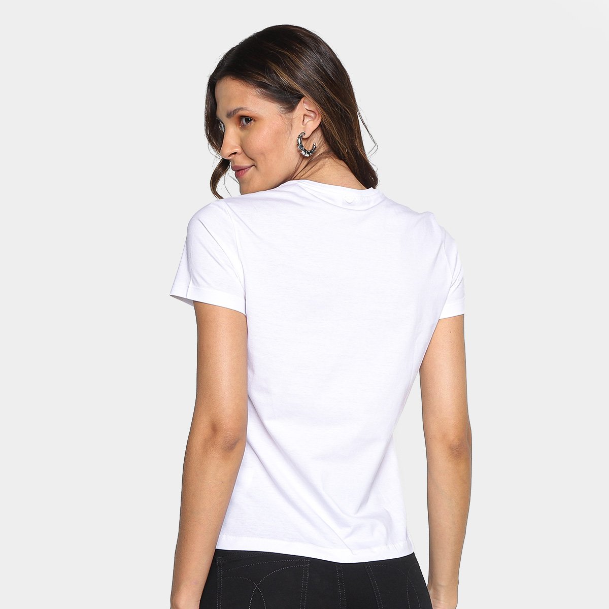 Camiseta Calvin Klein Logo Embossed Manga Curta Feminina - Tam: M - 1