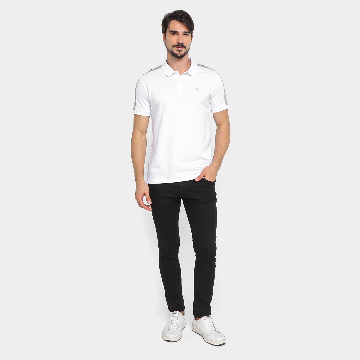 Camisa Polo Recortes Logo Masculina - Tam: M - 3