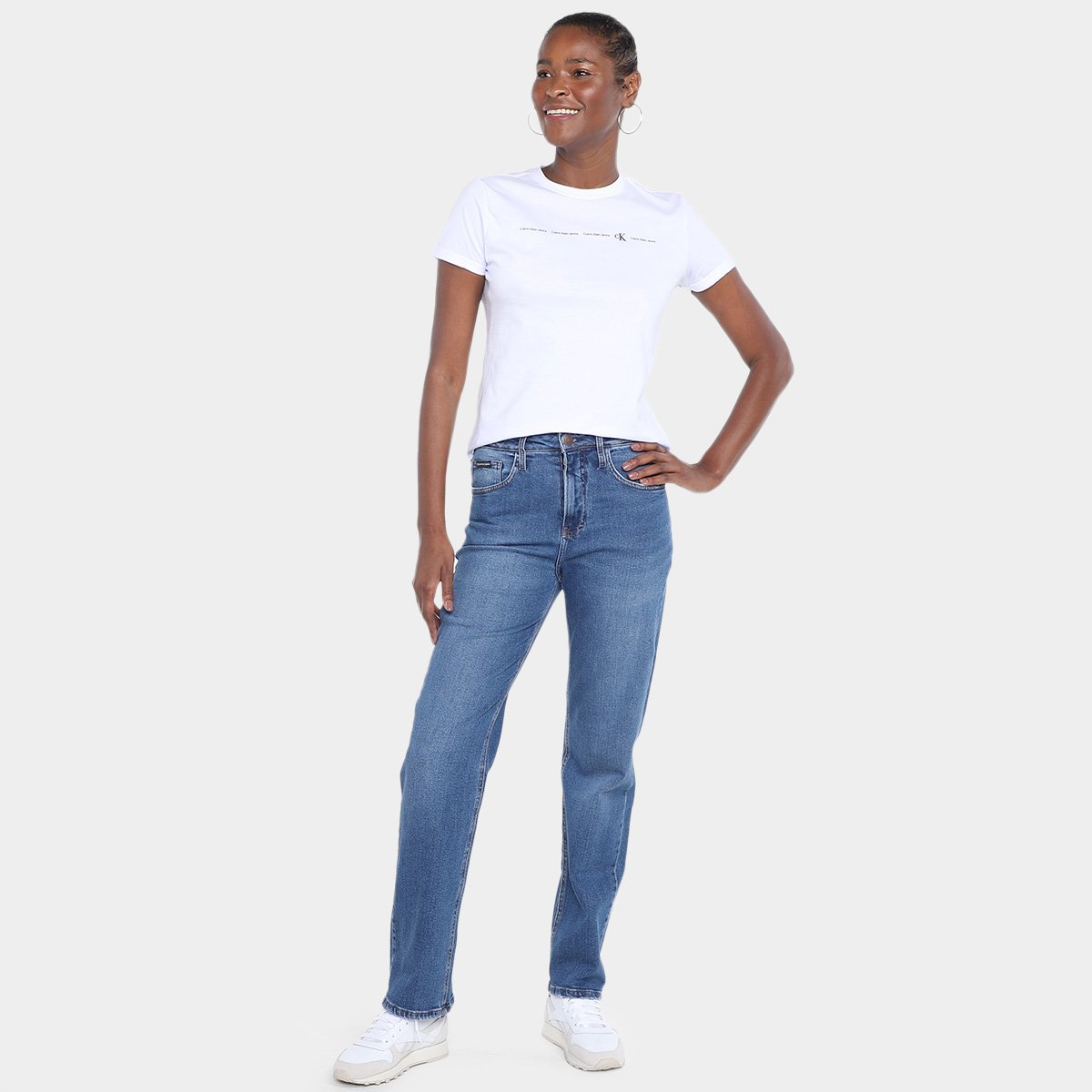 Camiseta Calvin Klein Logo Feminina - Tam: P - 3