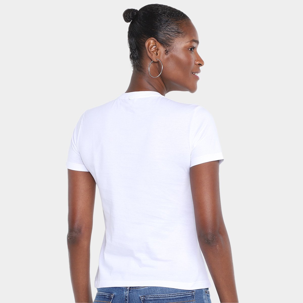 Camiseta Calvin Klein Logo Flocado Feminina - Tam: M - 1