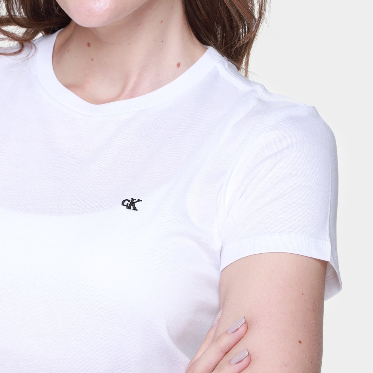 Camiseta Calvin Klein Logo Bordado Feminina - Tam: P - 2