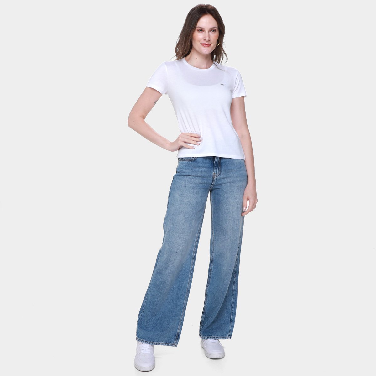 Camiseta Calvin Klein Logo Bordado Feminina - Tam: P - 3