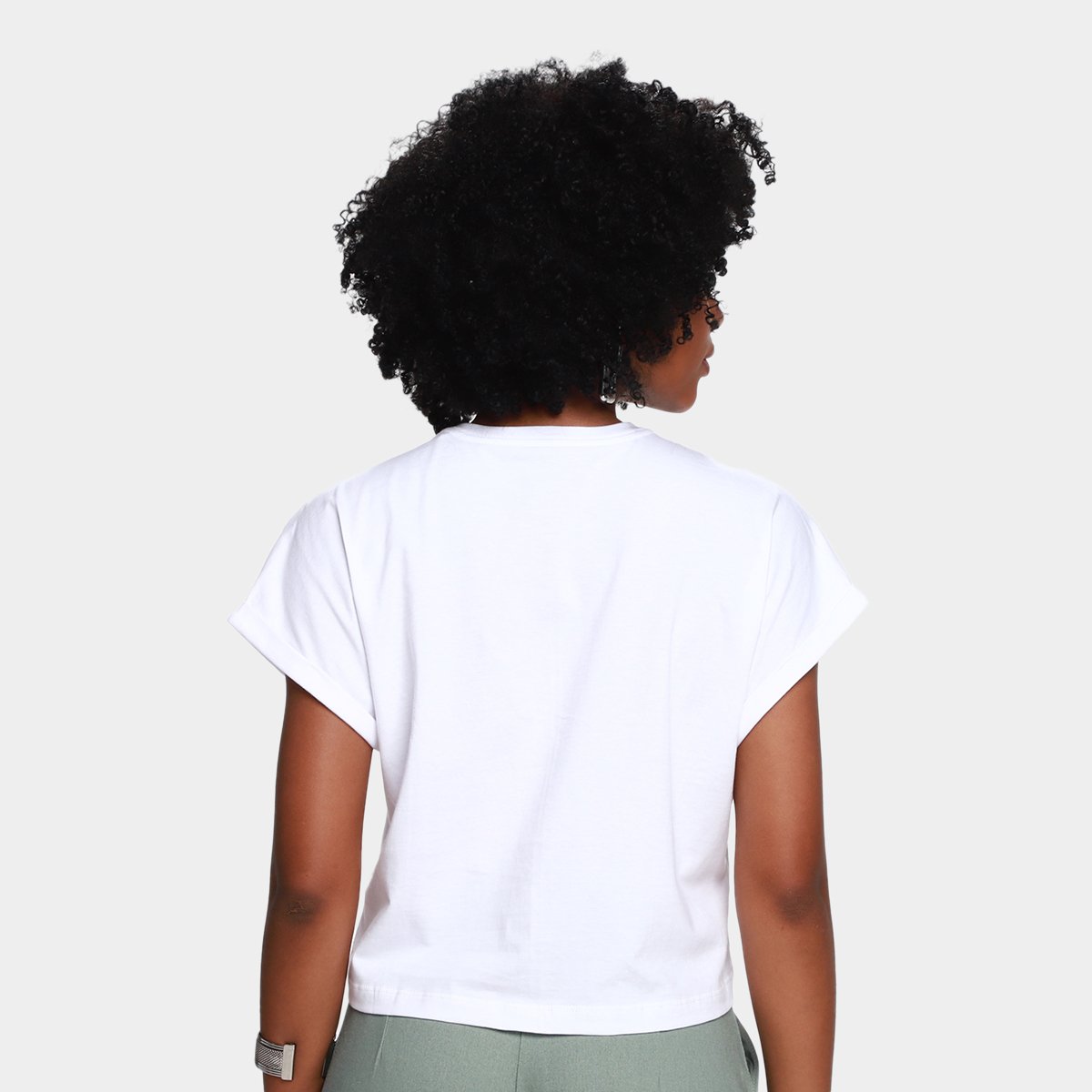 Camiseta Cropped Calvin Klein Casual Feminina - Tam: GG - 1