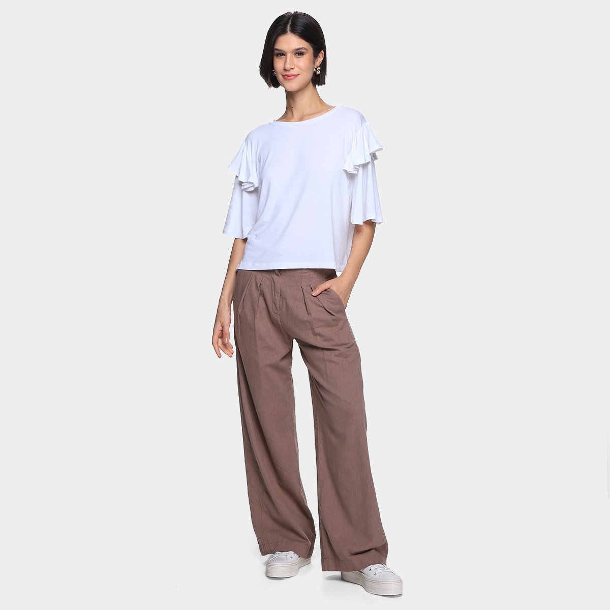 Blusa Volare Manga Morcego Babados Feminina - Tam: G - 3
