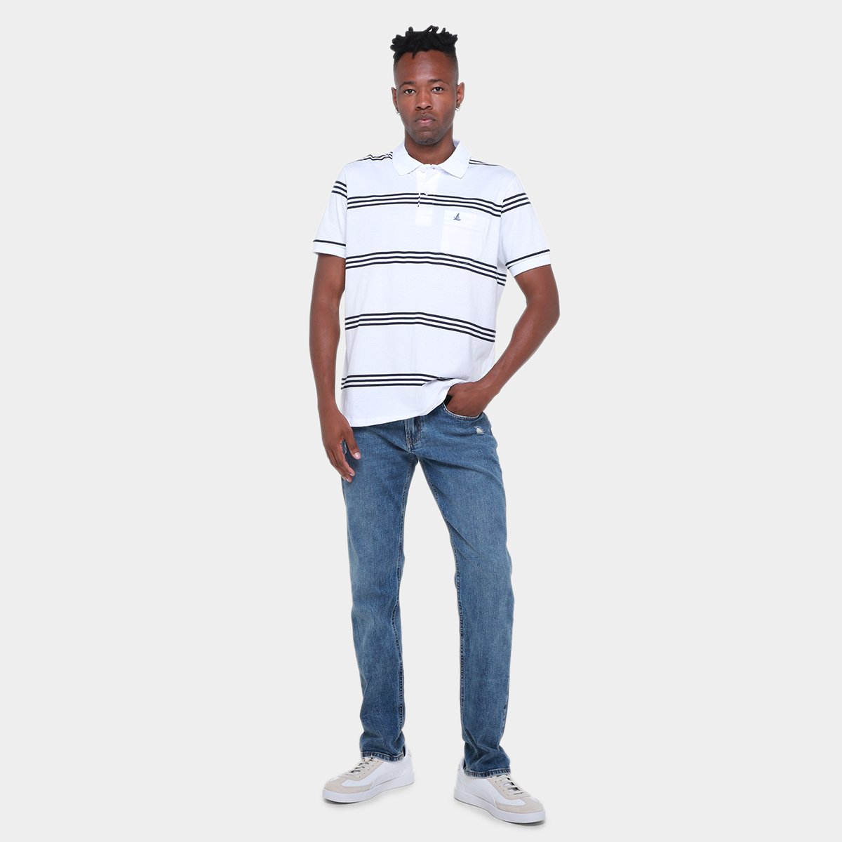 Camisa Polo Lucky Sailing Listrada Masculina - Tam: P - 3