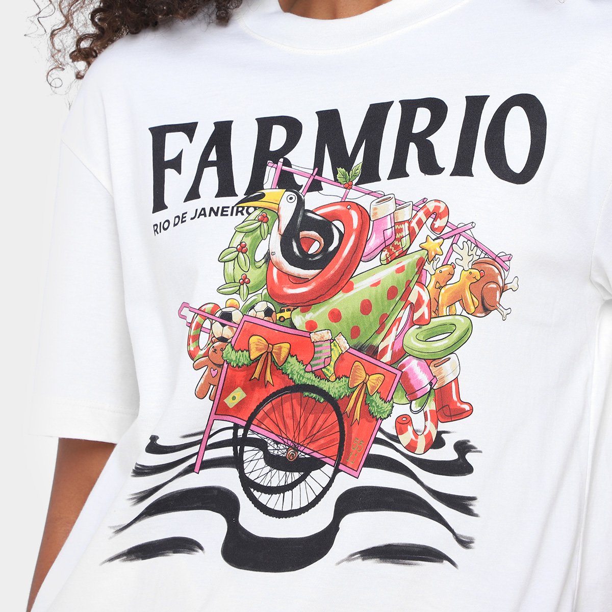 Camiseta Farm Media Papai Noel Da Praia Feminina - Tam: G - 2