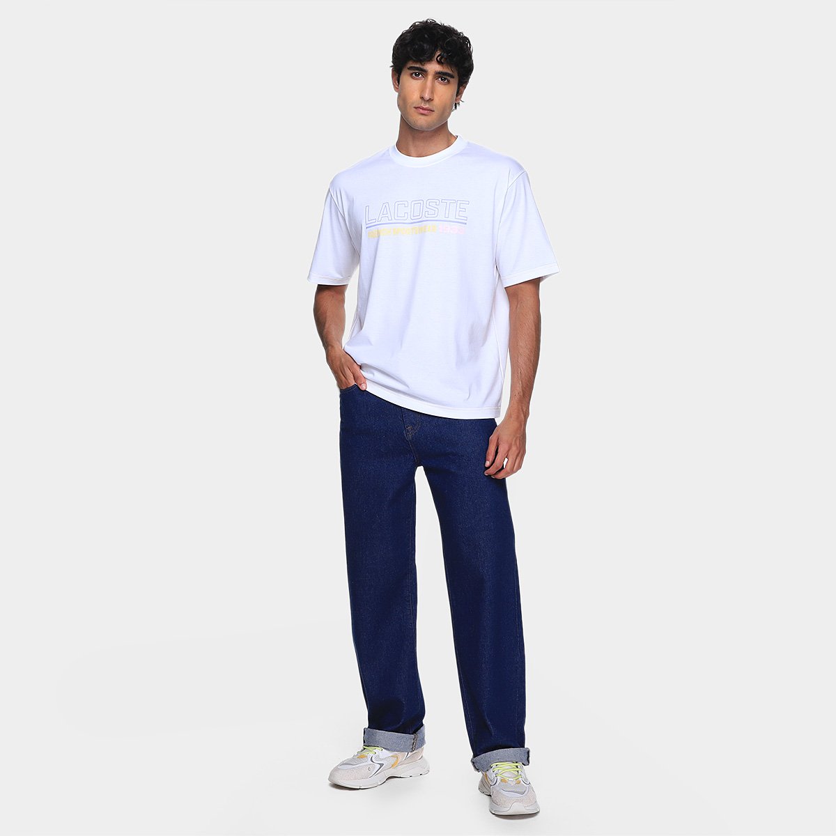Camiseta Lacoste Estampada Masculina - Tam: P - 3