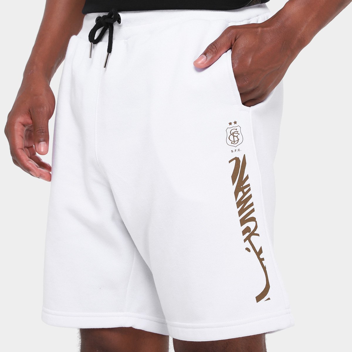 Bermuda de Moletom Santos Futebol Arte Masculina - Tam: P - 2