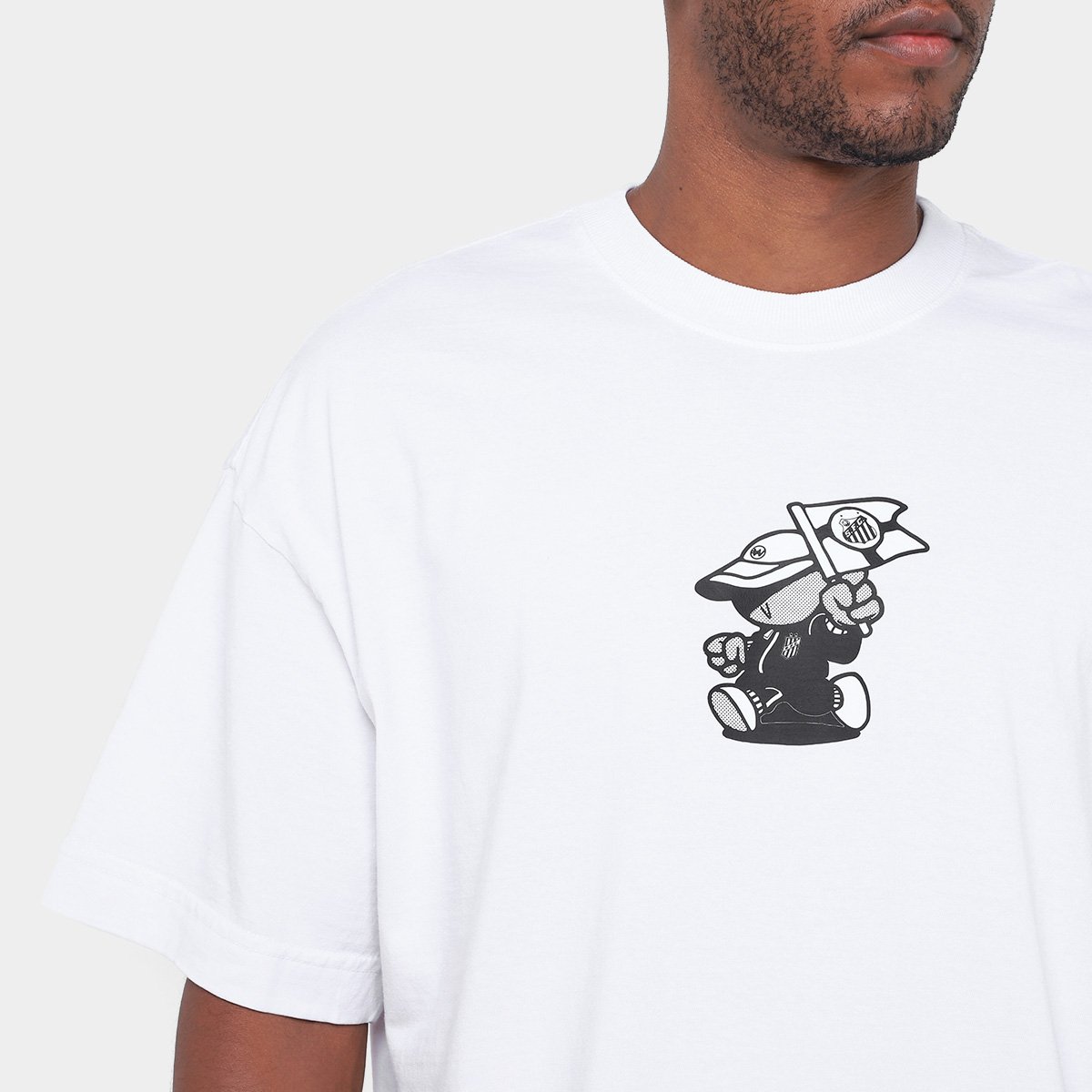 Camiseta Oversized Santos Pela Bandeira que Ensina Masculina - Tam: EGG - 2