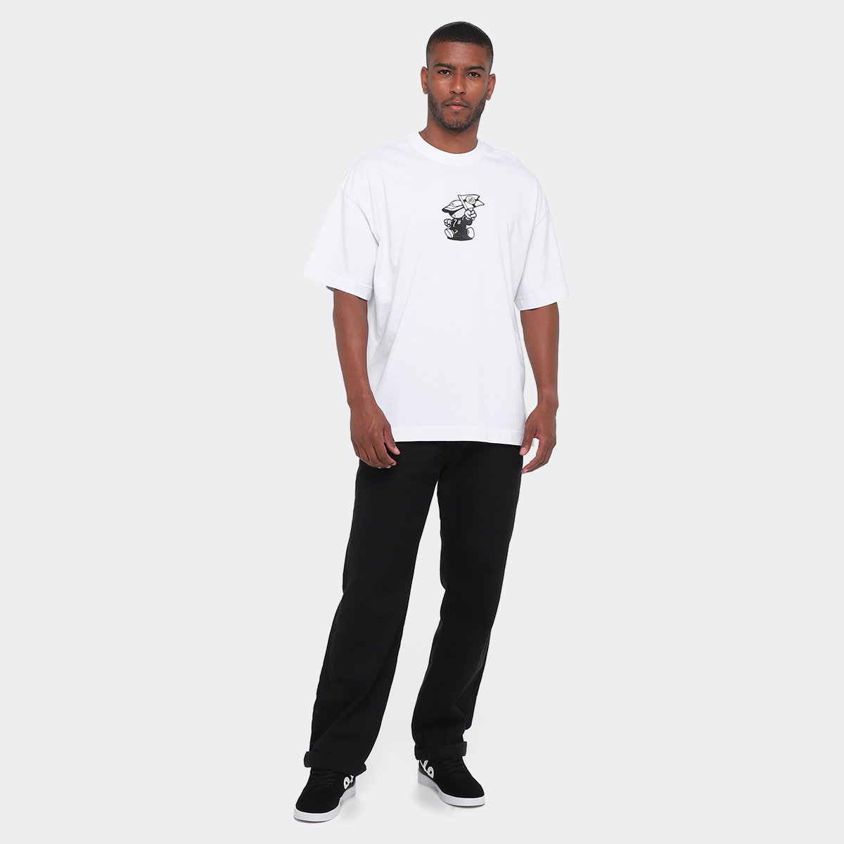 Camiseta Oversized Santos Pela Bandeira que Ensina Masculina - Tam: EGG - 4