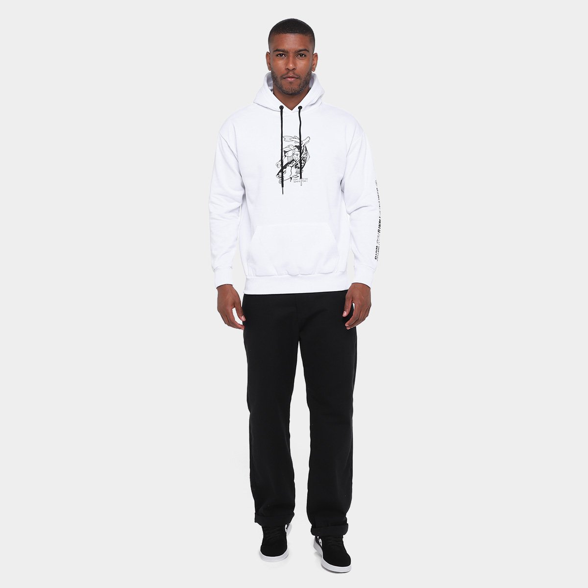 Moletom Com Capuz Santos Com Peixe Aonde For Masculino - Tam: P - 4