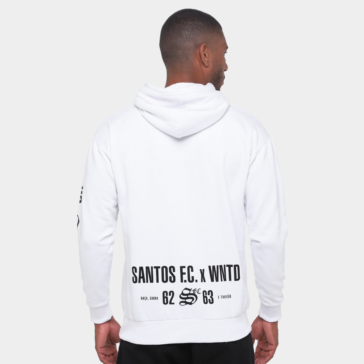 Moletom Com Capuz Santos Raça Garra e Tradição Masculino - Tam: P - 1