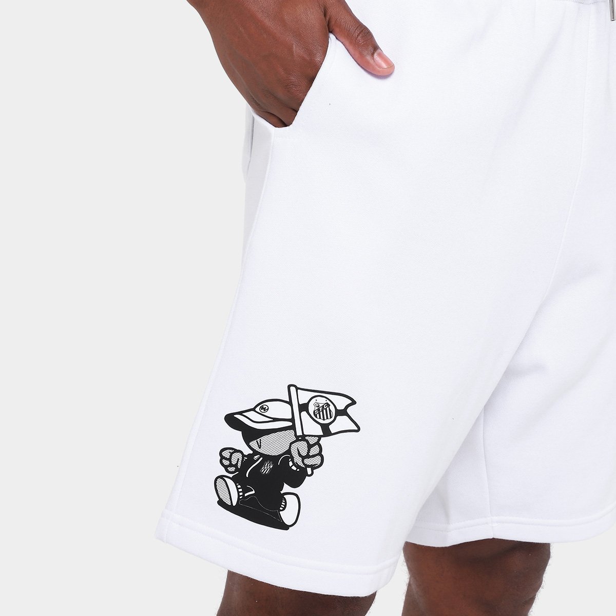 Bermuda de Moletom Santos Pela Bandeira que Ensina Masculina - Tam: P - 2