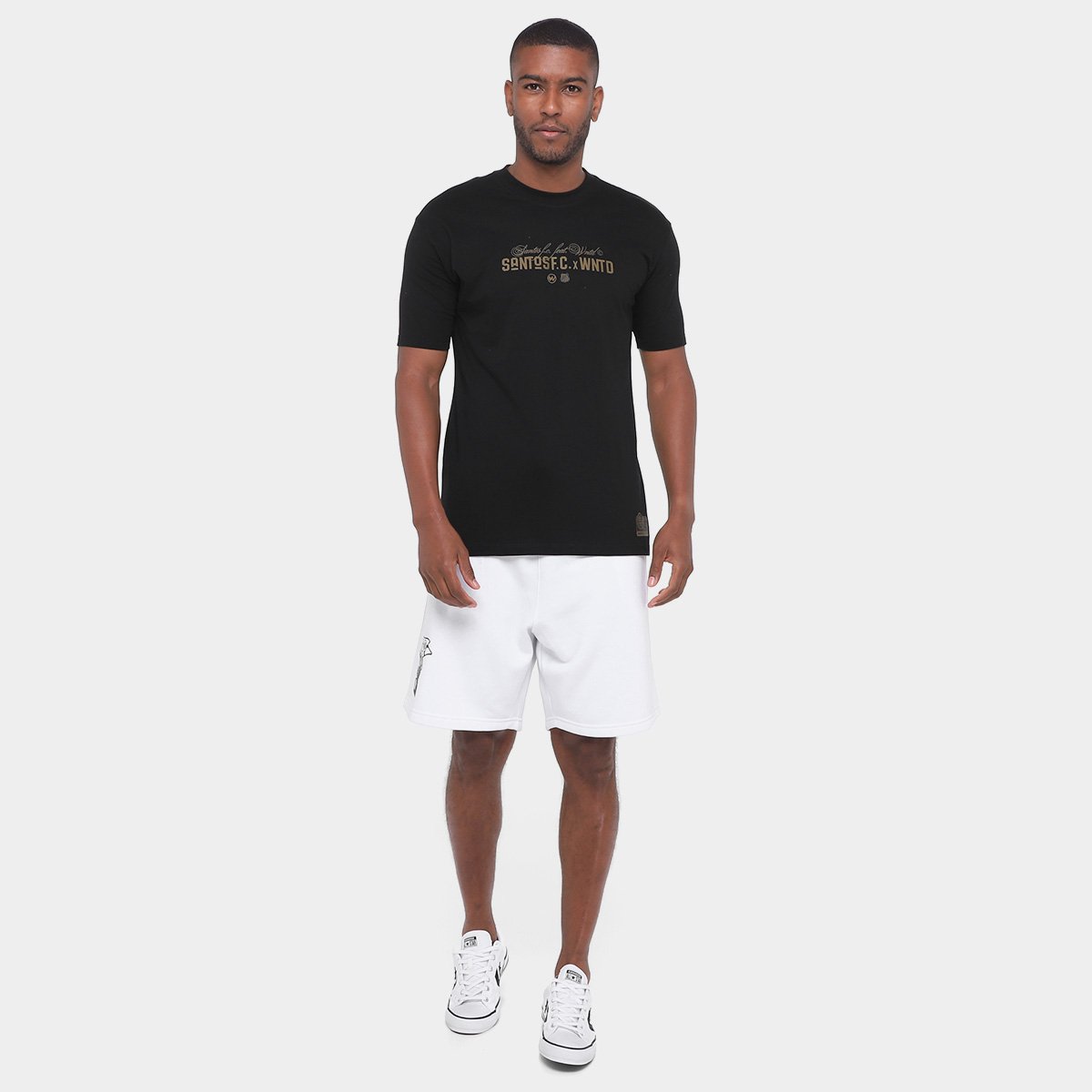 Bermuda de Moletom Santos Pela Bandeira que Ensina Masculina - Tam: P - 3