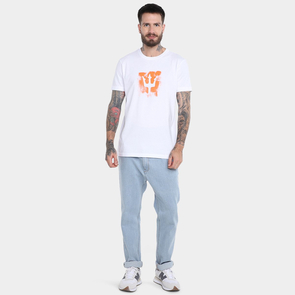 Camiseta Osklen Stone Tridente Brush Masculina - Tam: P - 3