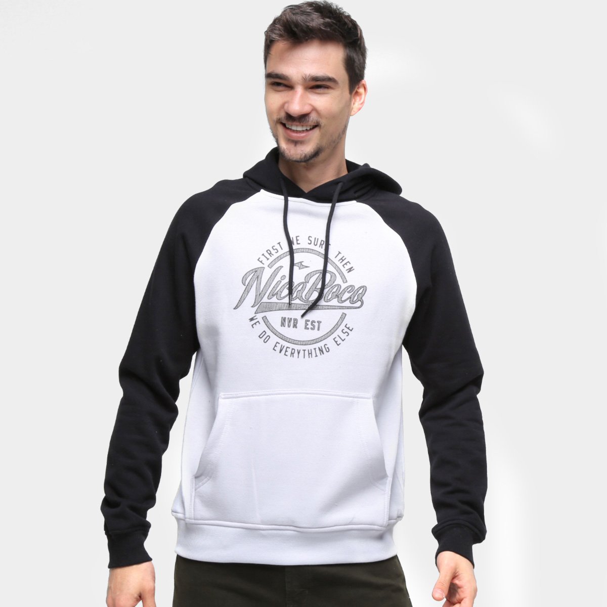 Moletom Nicoboco Raglan Limerick Canguru Masculino
