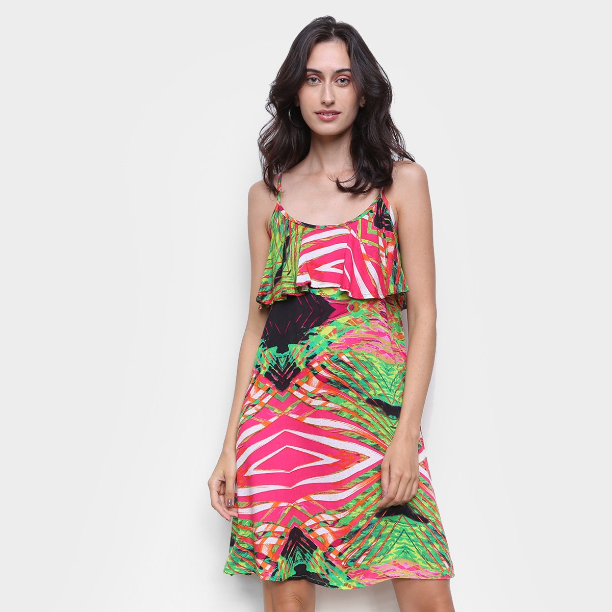 Vestido Curto Água Viva Estampado Feminino