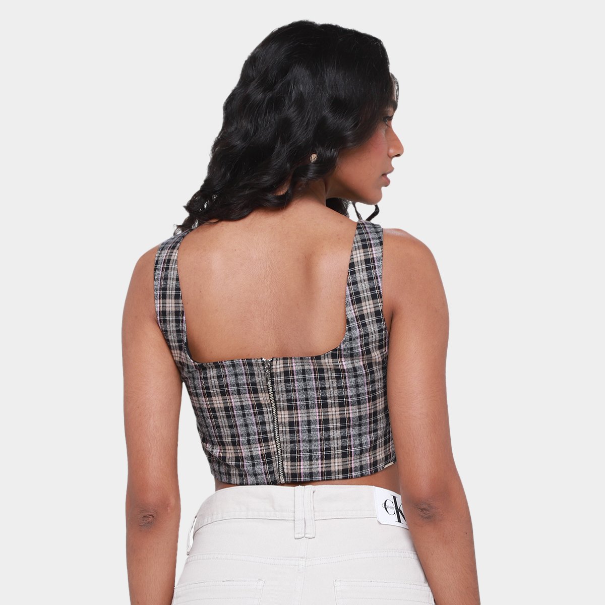 Top Cropped My Favorite Things Xadrez Feminino - Tam: M - 1