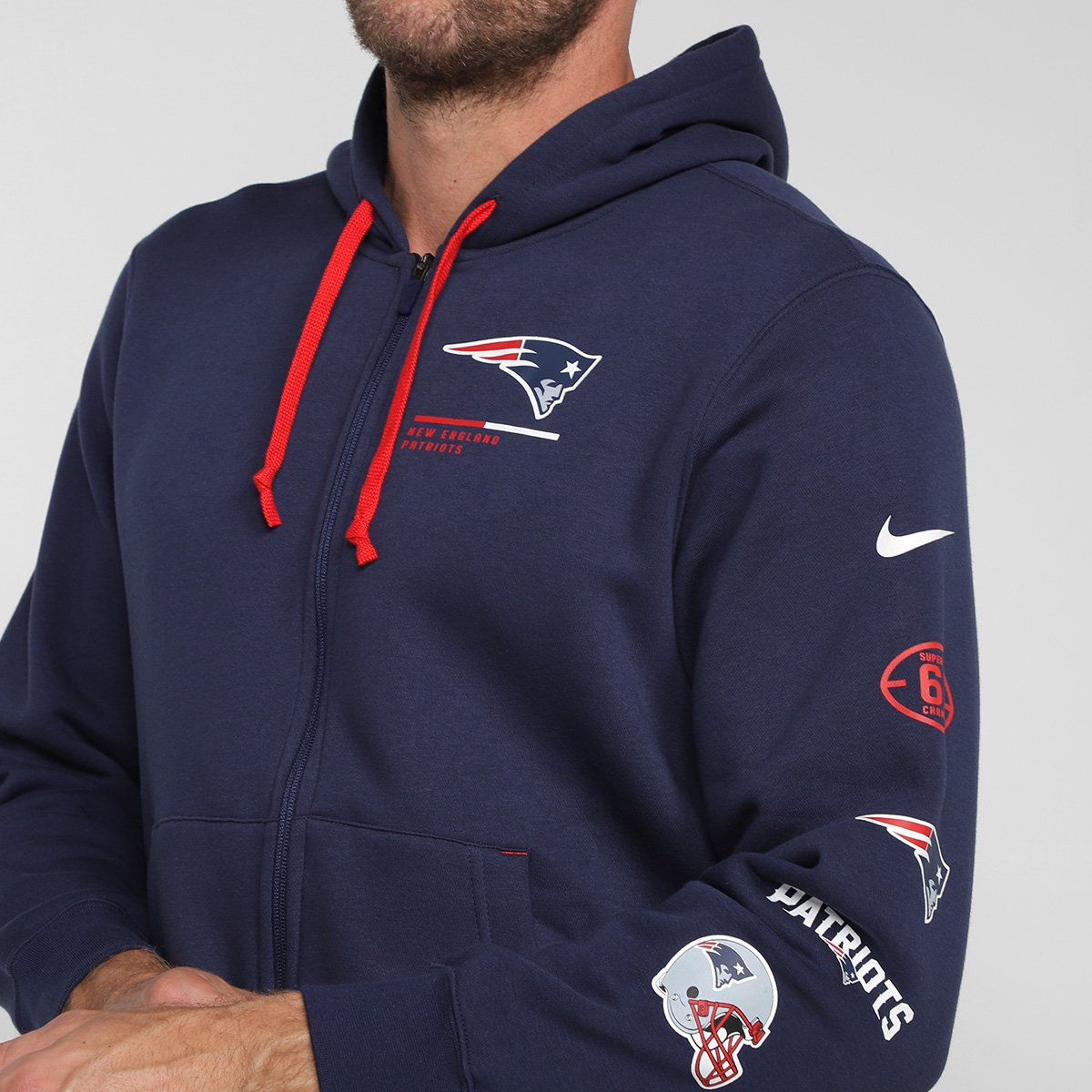 Moletom Nike NFL New England Patriots Legacy Zíper C/ Capuz Masculino - Tam: G - 2