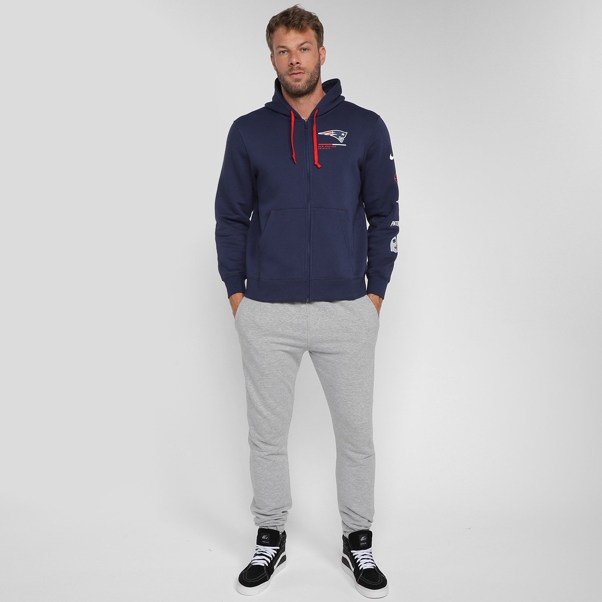 Moletom Nike NFL New England Patriots Legacy Zíper C/ Capuz Masculino - Tam: G - 3