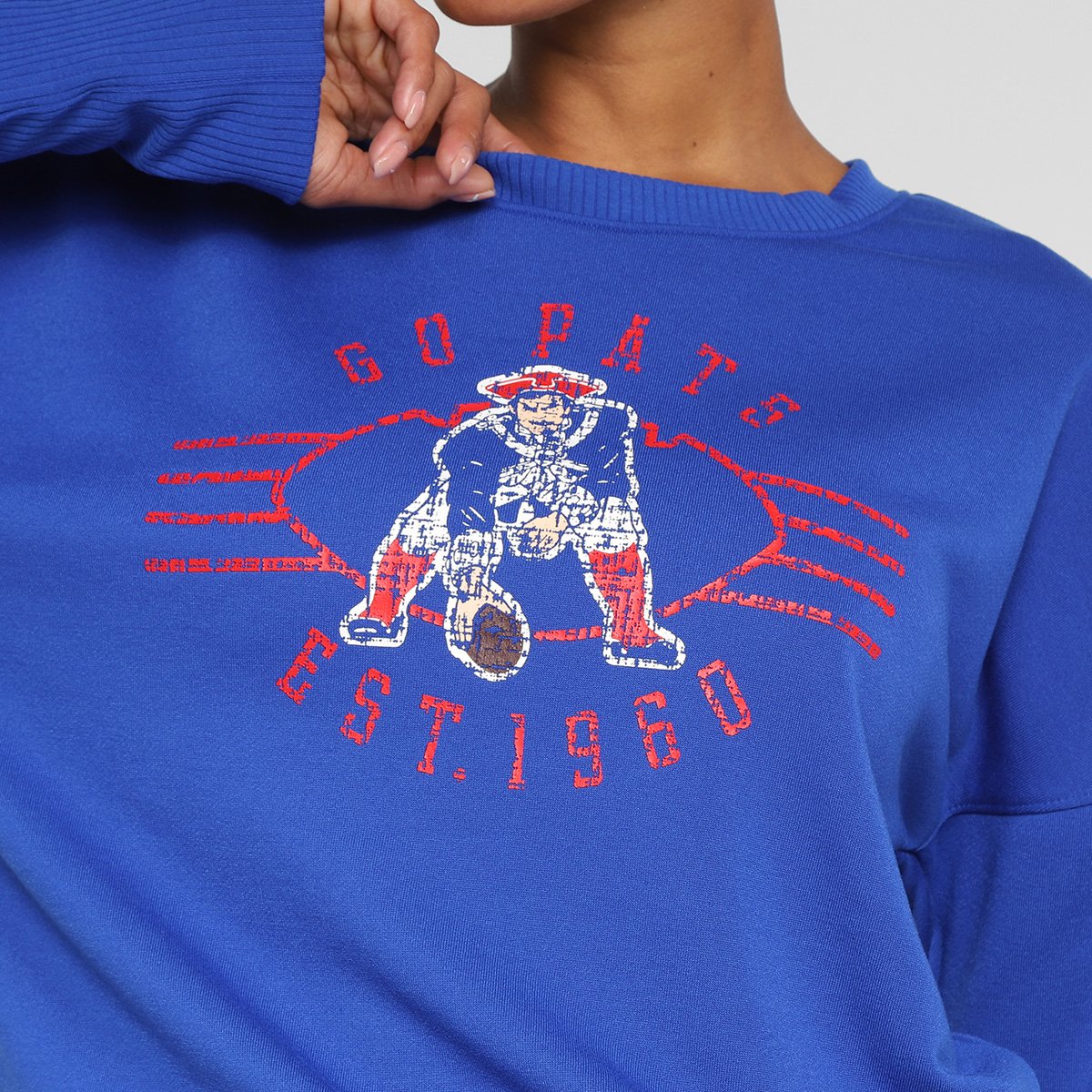 Moletom NFL New England Patriots Historic Nike Dri Fit Drop Shoulder Crew Feminino - Tam: P - 2