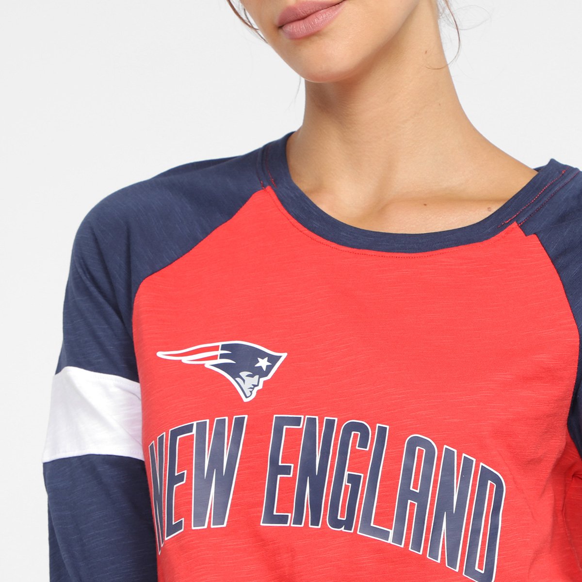 Camiseta Nike NFL New England Patriots Slub 3Q Raglan Feminina - Tam: P - 2