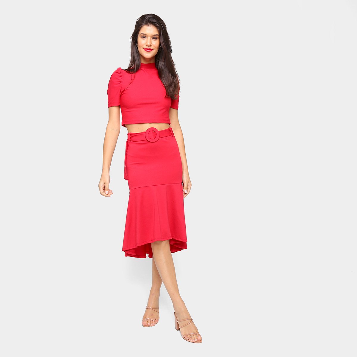 Saia Recoletta Assimétrica Babado Midi - Tam: G - 3