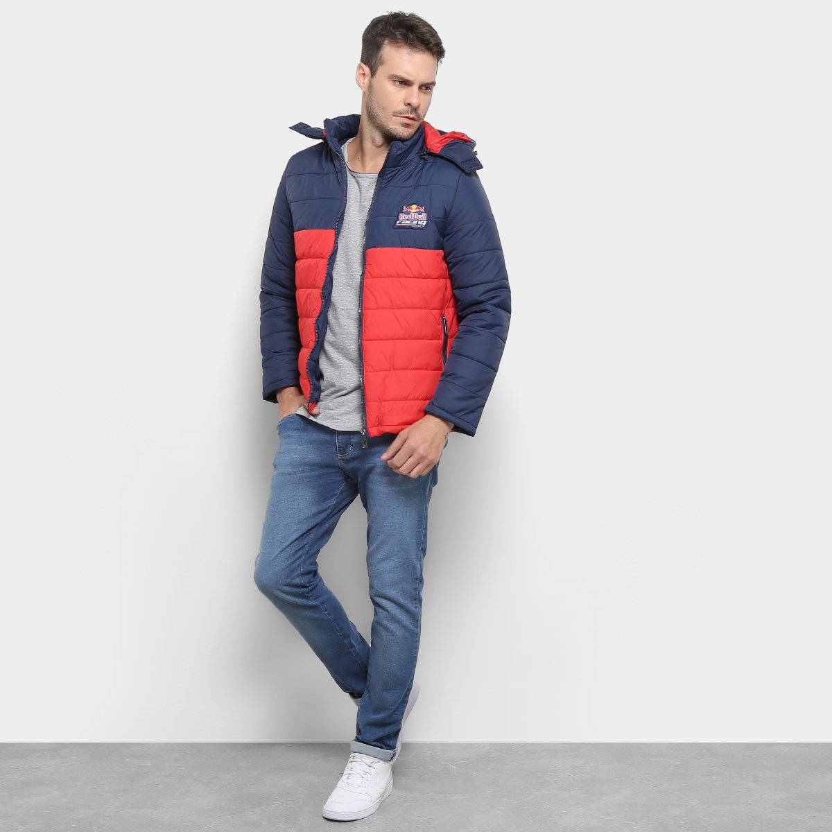 Jaqueta Red Bull Puffer Capuz Removível Masculina - Tam: P - 2