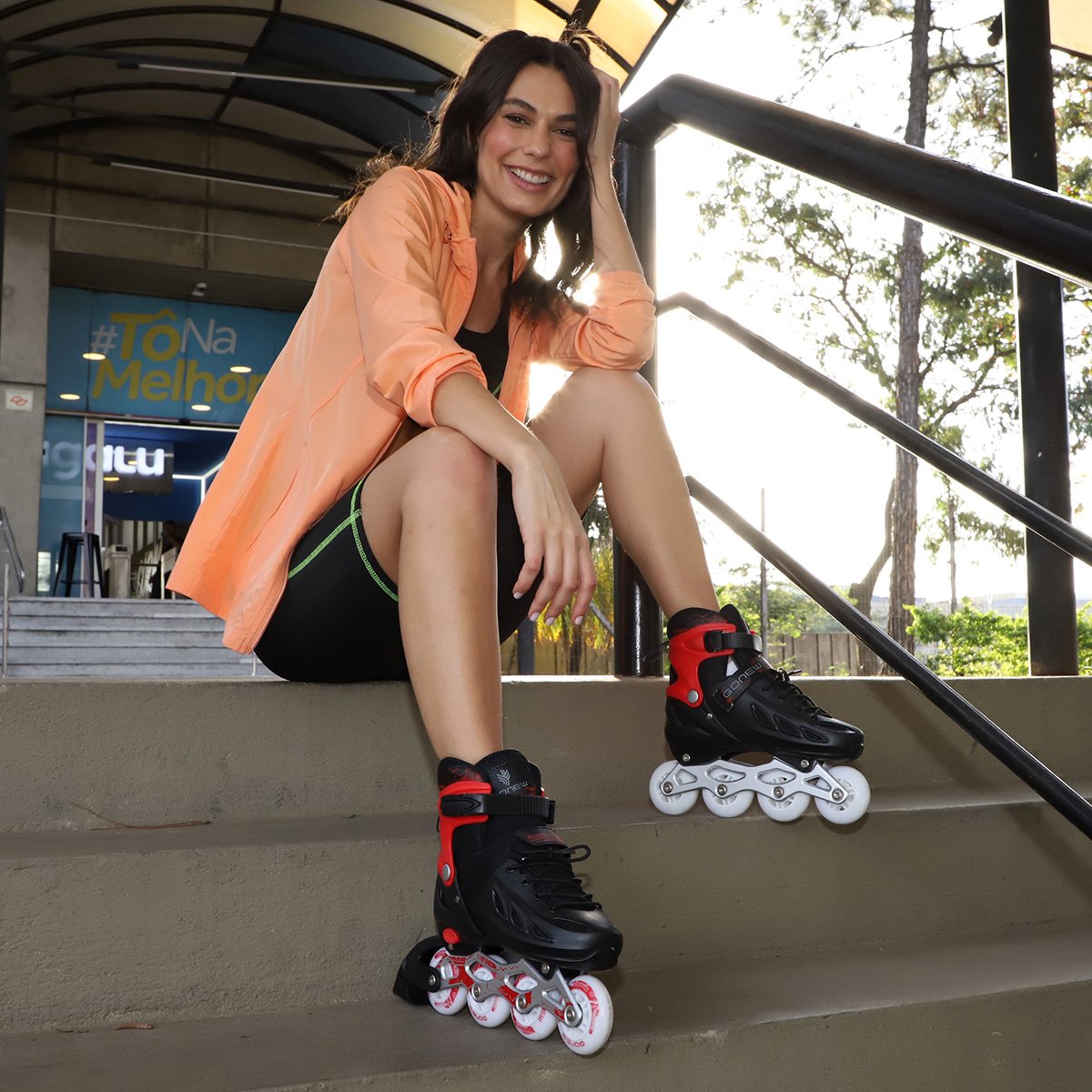Patins Gonew Fitness Flexx Pró InLine ABEC-9 - 64MM - Tam: 31/34 - 1