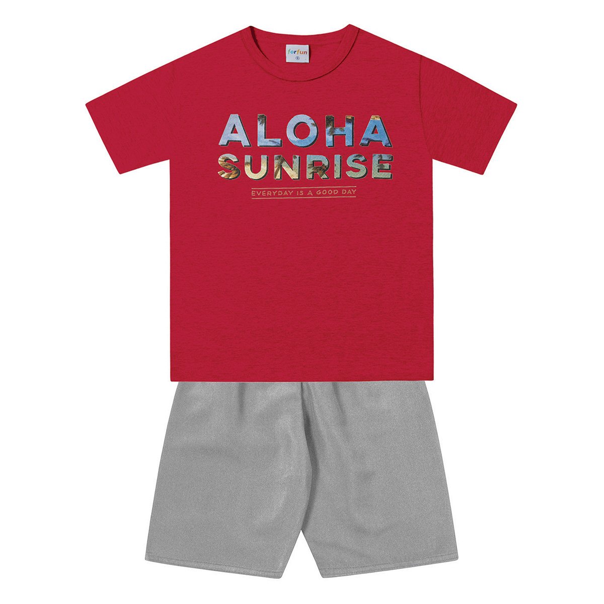 Conjuntos Camiseta + Bermuda For Fun by Fakini Masculino-2173